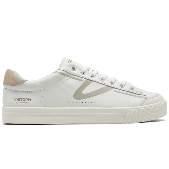 NWT Women's Tretorn Hopper White and Gold Sneakers - Picture 2 of 9